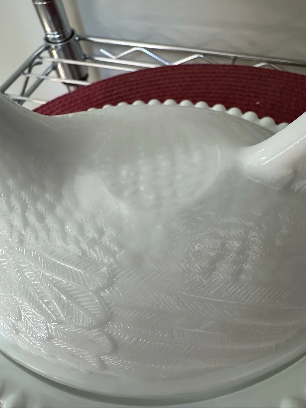 Indiana Glass White Hen-on-Nest Covered Dish
